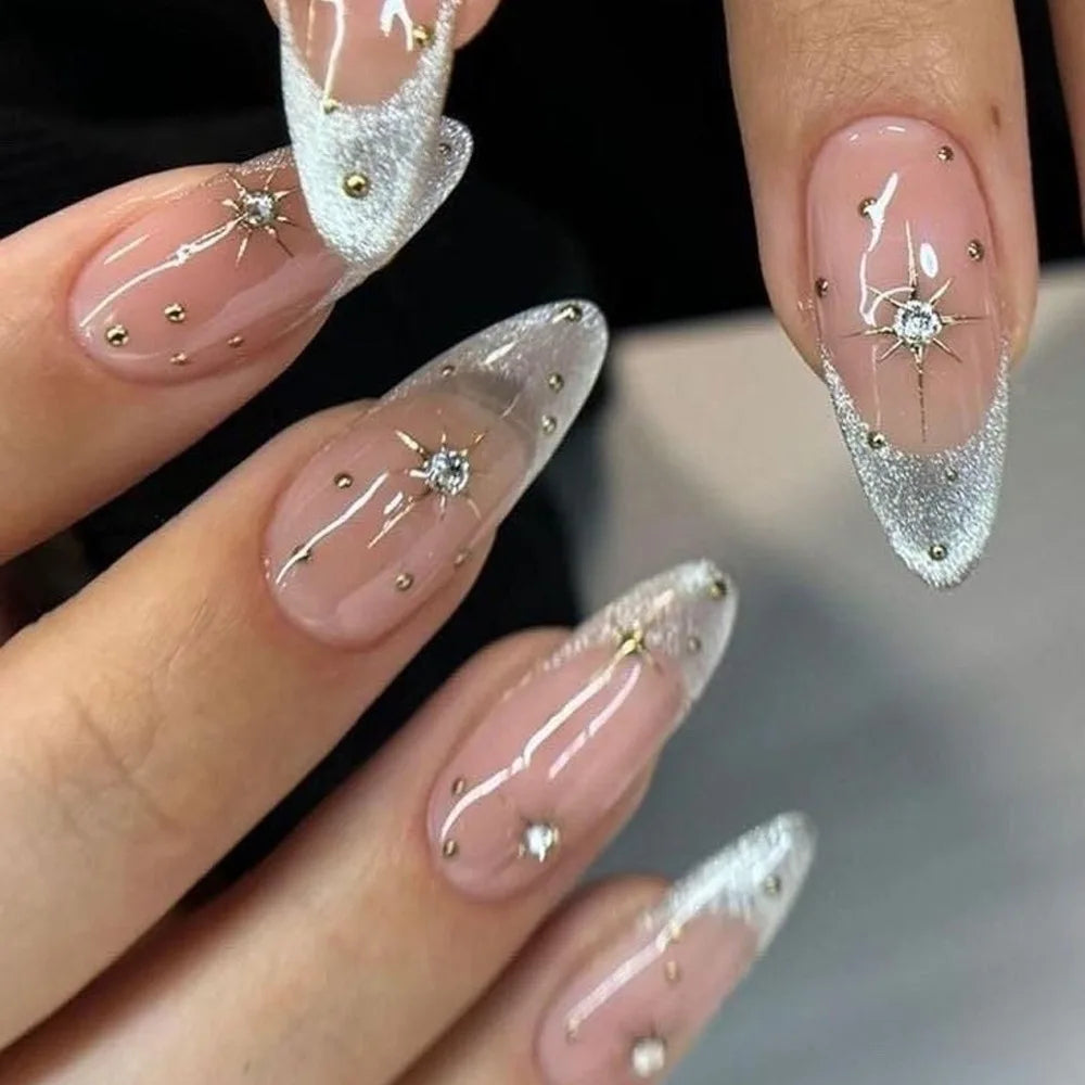 Faux Ongles Noirs Amande 24 Pièces – Élégance Moderne