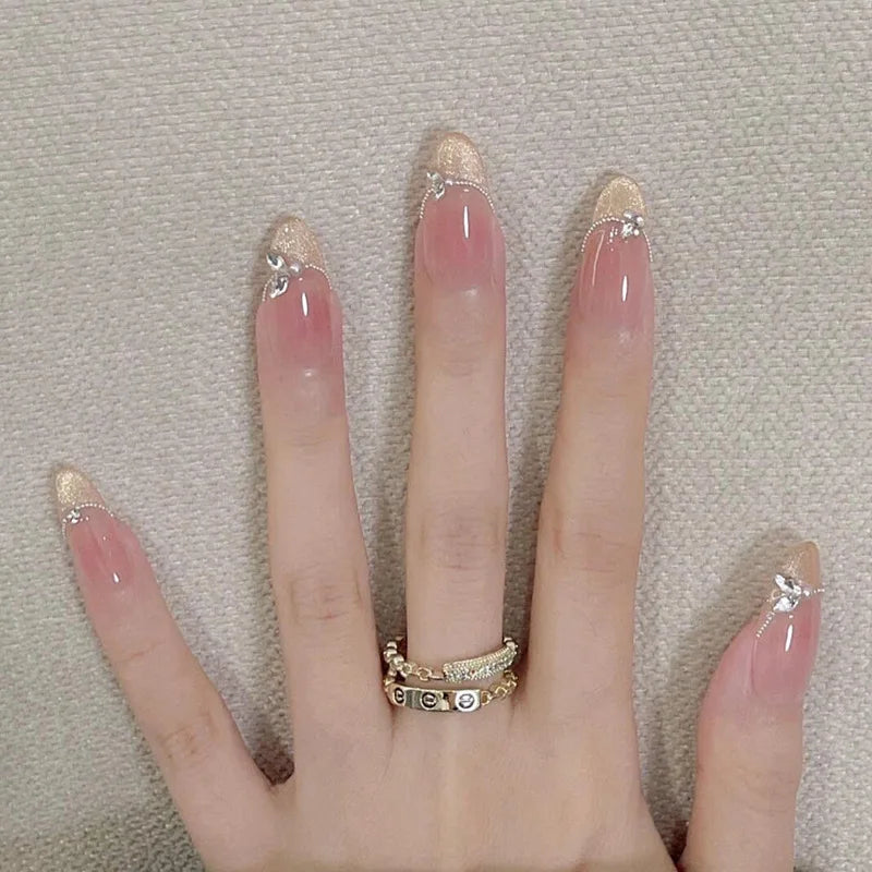 Faux Ongles Noirs Amande 24 Pièces – Élégance Moderne