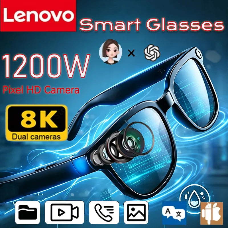 Lunettes Intelligentes Lenovo – Assistant Vocal & Bluetooth