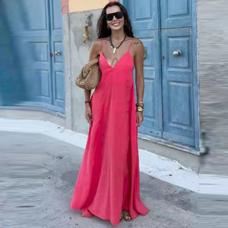 Robe Longue Élégante Dos Nu – Coupe Fluide & Féminine