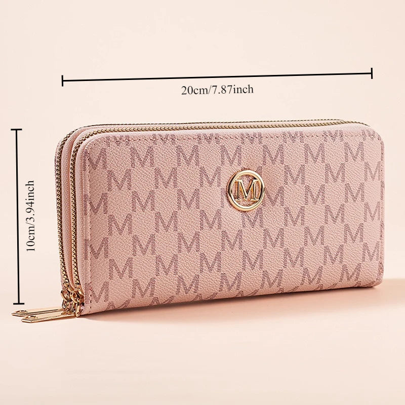 Portefeuille Double Zip Grande Capacité – Organisation Maximale & Style Moderne