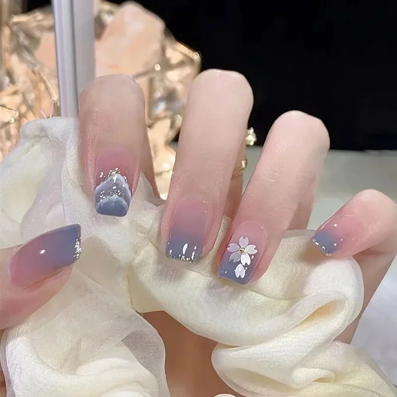 Faux Ongles French Dégradé 24 Pièces – Style Doux & Féminin