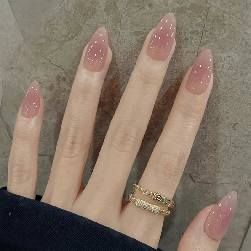 Faux Ongles Noirs Amande 24 Pièces – Élégance Moderne