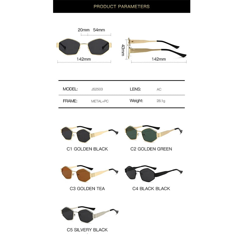 Lunettes de Soleil Hexagonales Tendance – Style Moderne & Élégant