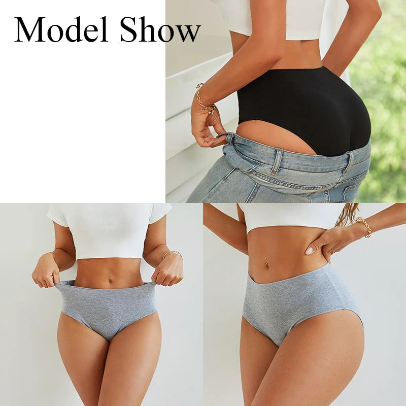 Lot de 4 Culottes Taille Haute en Coton – Confort & Maintien Quotidien