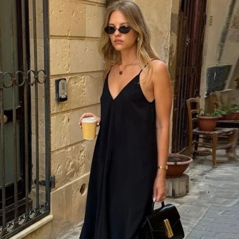 Robe Longue Élégante Dos Nu – Coupe Fluide & Féminine