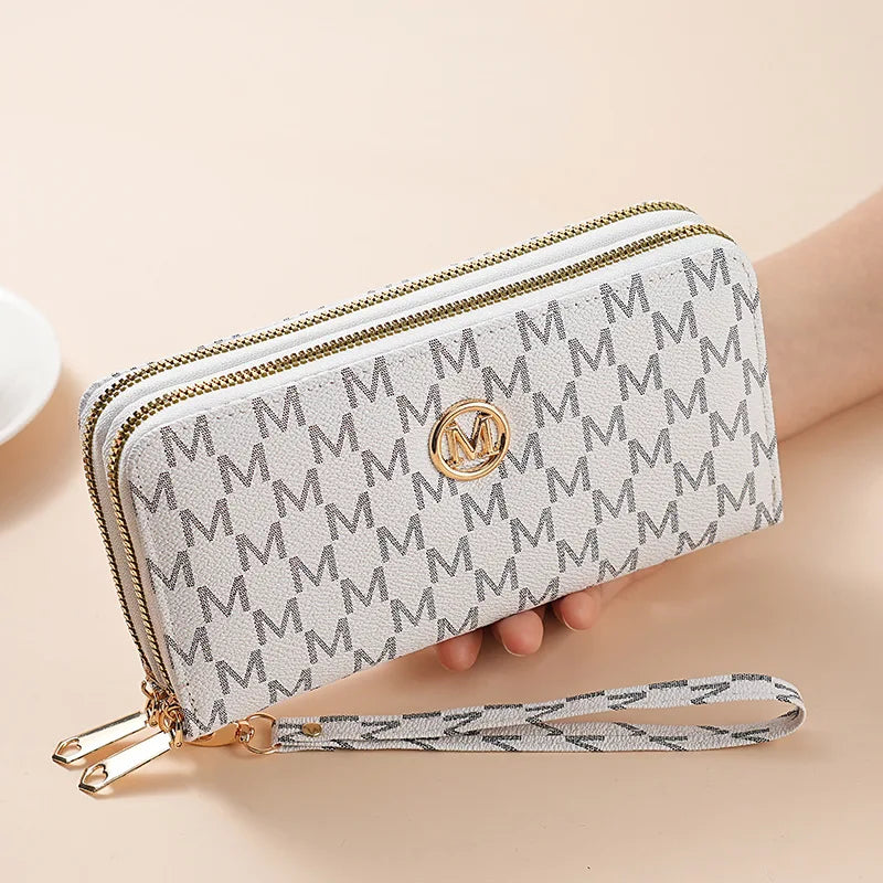 Portefeuille Double Zip Grande Capacité – Organisation Maximale & Style Moderne