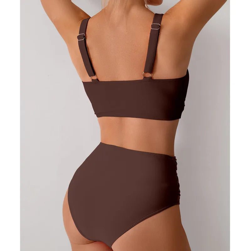 Bikini Taille Haute Push-Up Femme – Élégance & Maintien