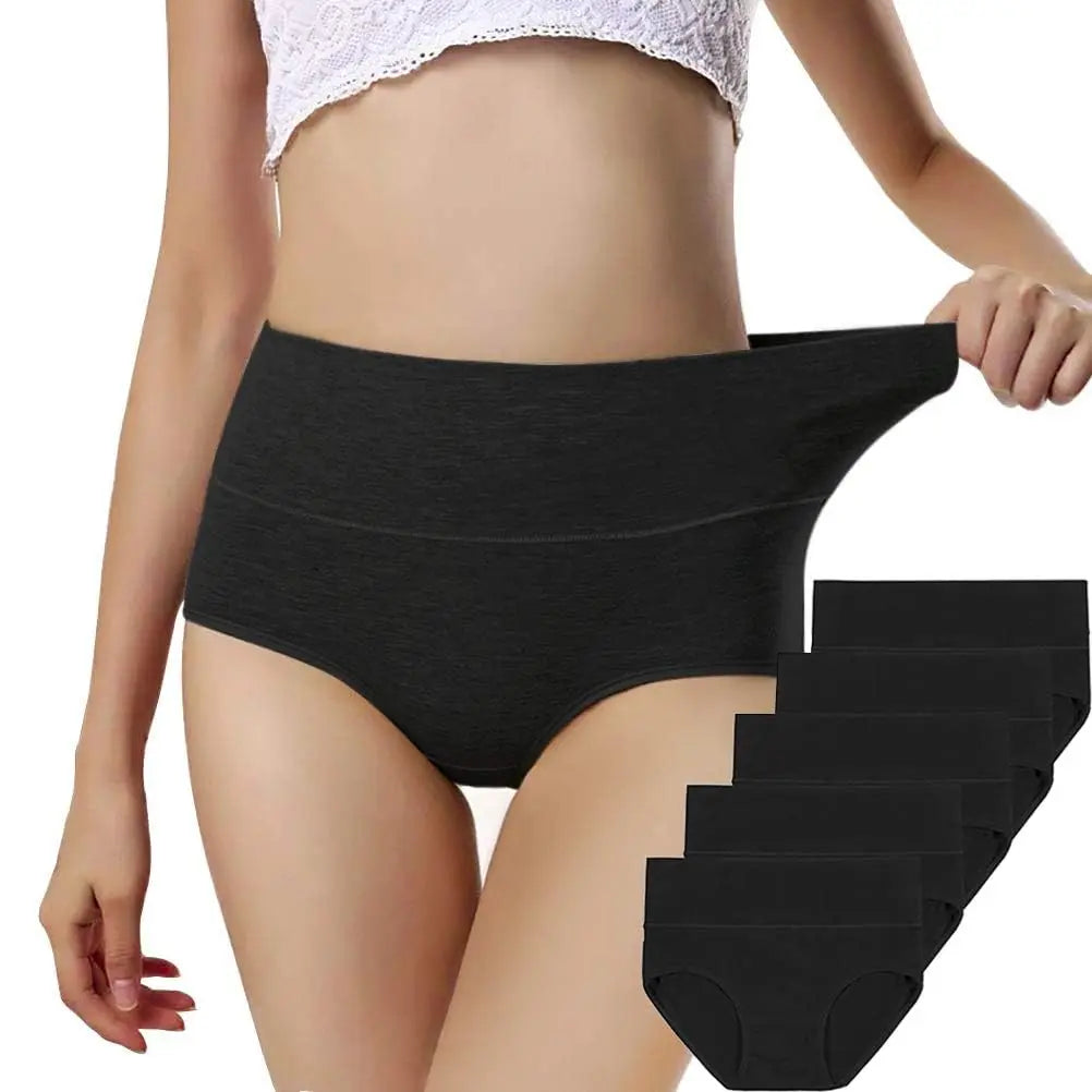 Lot de 4 Culottes Taille Haute en Coton – Douceur & Maintien