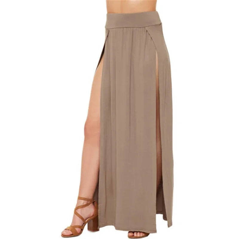 Jupe Longue Taille Haute Fendue – Élégance Estivale