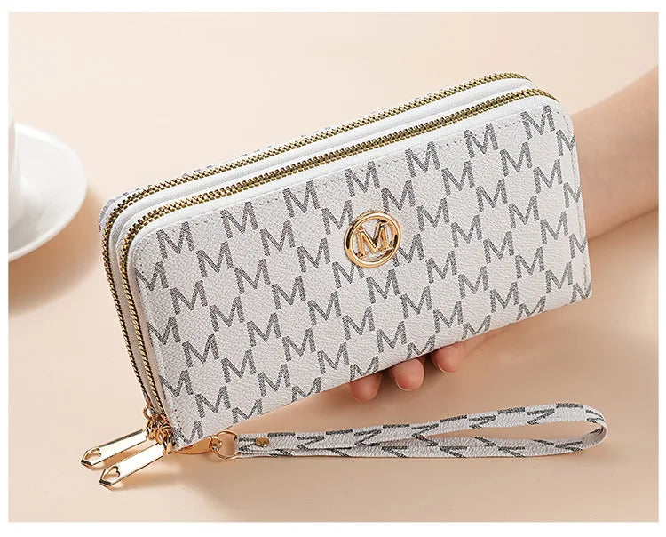 Portefeuille Double Zip Grande Capacité – Organisation Maximale & Style Moderne