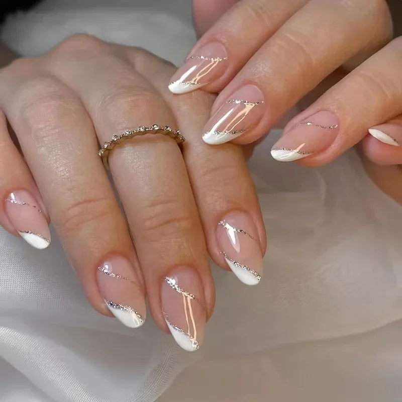 Faux Ongles French Dégradé 24 Pièces – Style Doux & Féminin