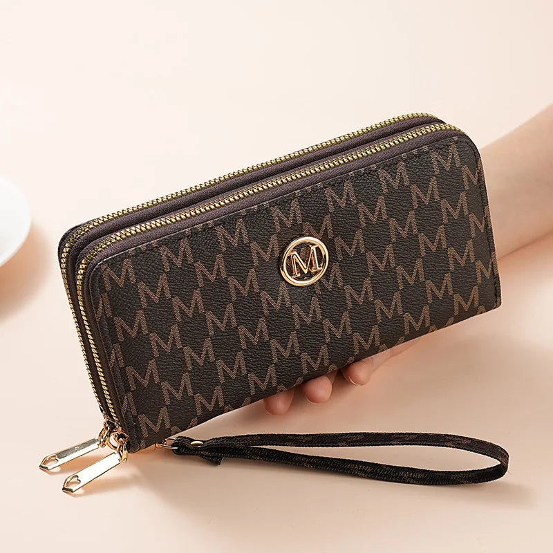 Portefeuille Double Zip Grande Capacité – Organisation Maximale & Style Moderne