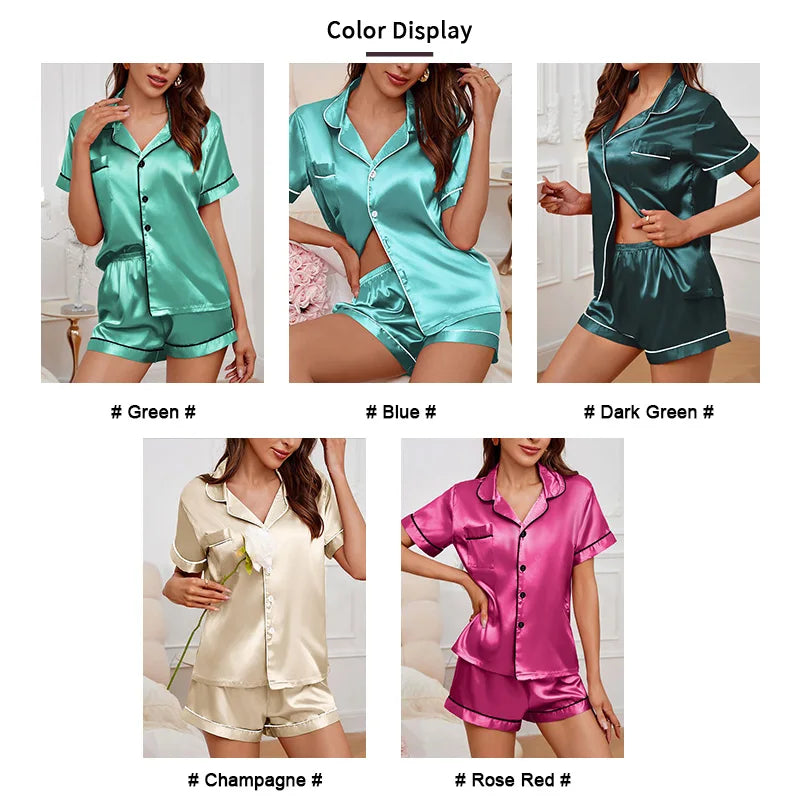 Pyjama Satin Femme 2 Pièces – Douceur, Élégance & Confort Absolu