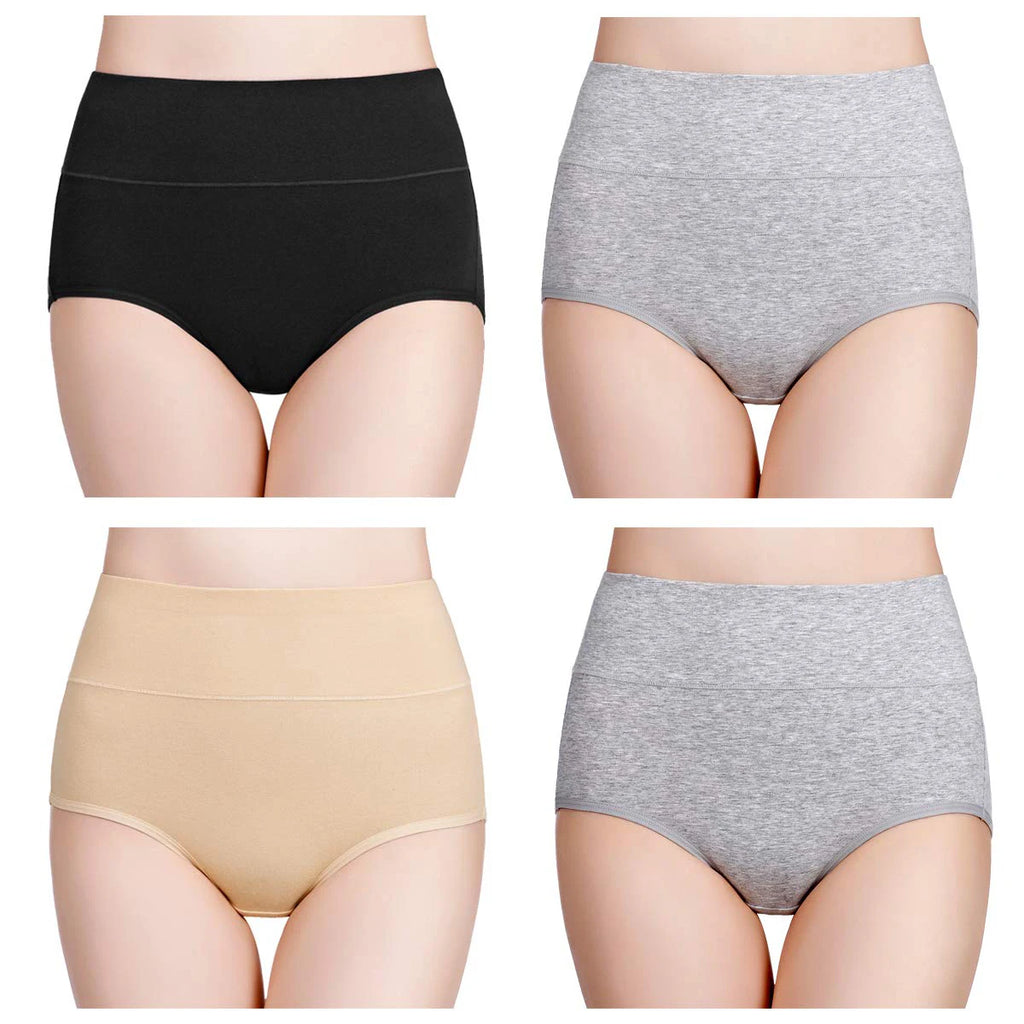 Lot de 4 Culottes Taille Haute en Coton – Douceur & Maintien