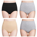 Lot de 4 Culottes Taille Haute en Coton – Douceur & Maintien