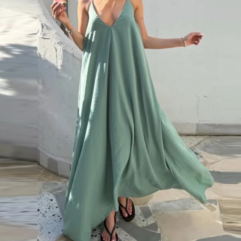 Robe Longue Élégante Dos Nu – Coupe Fluide & Féminine