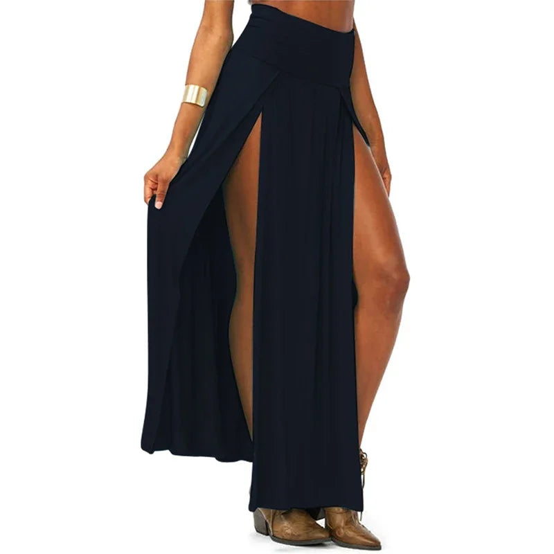 Jupe Longue Taille Haute Fendue – Élégance Estivale