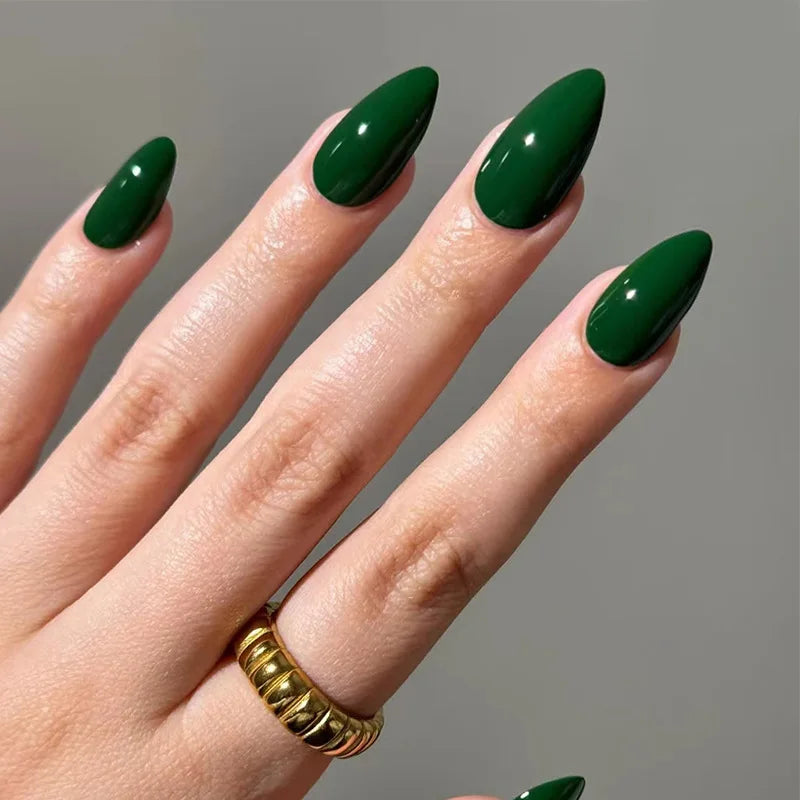 Faux Ongles Noirs Amande 24 Pièces – Style Chic & Intemporel