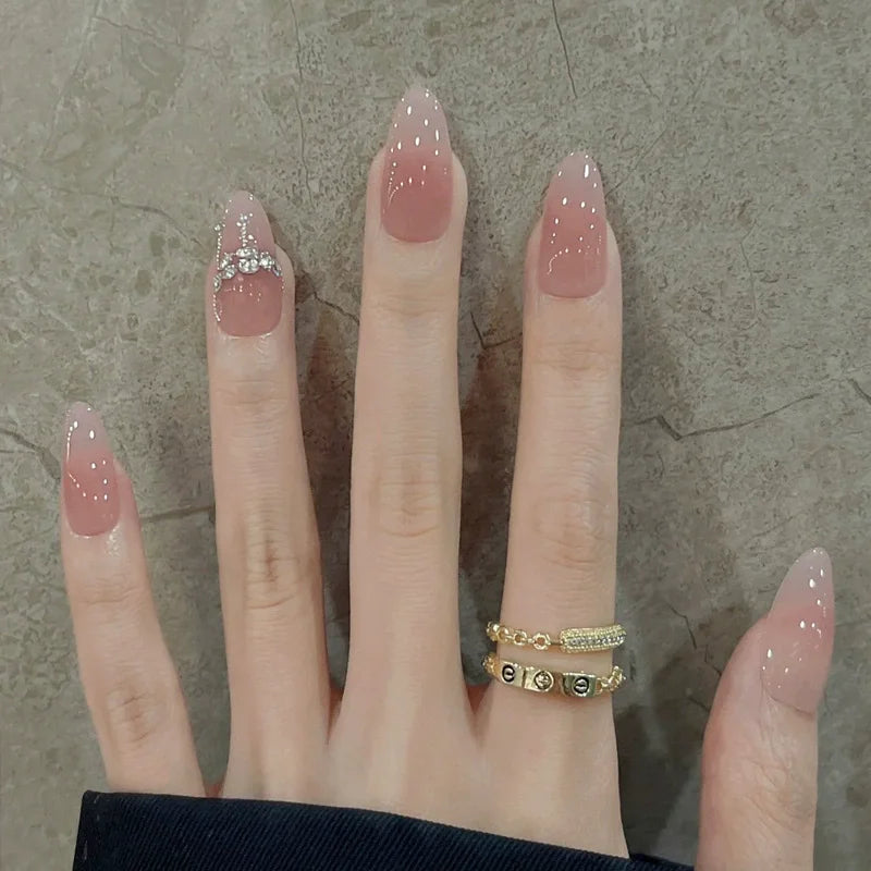 Faux Ongles Noirs Amande 24 Pièces – Élégance Moderne