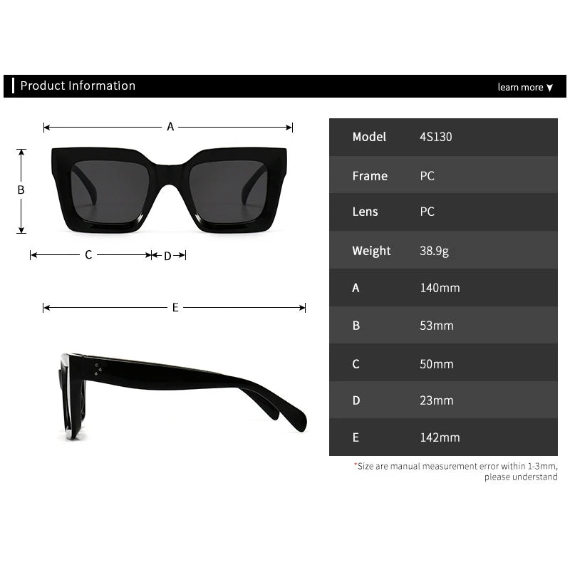 Lunettes de Soleil Carrées Rétro Unisexe – Élégance Intemporelle