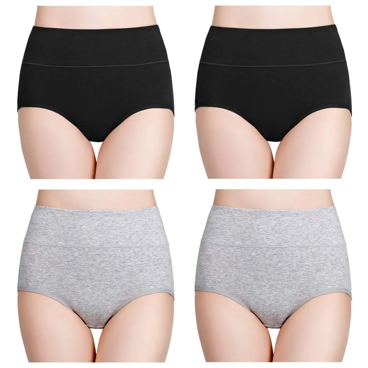 Lot de 4 Culottes Taille Haute en Coton – Douceur & Maintien