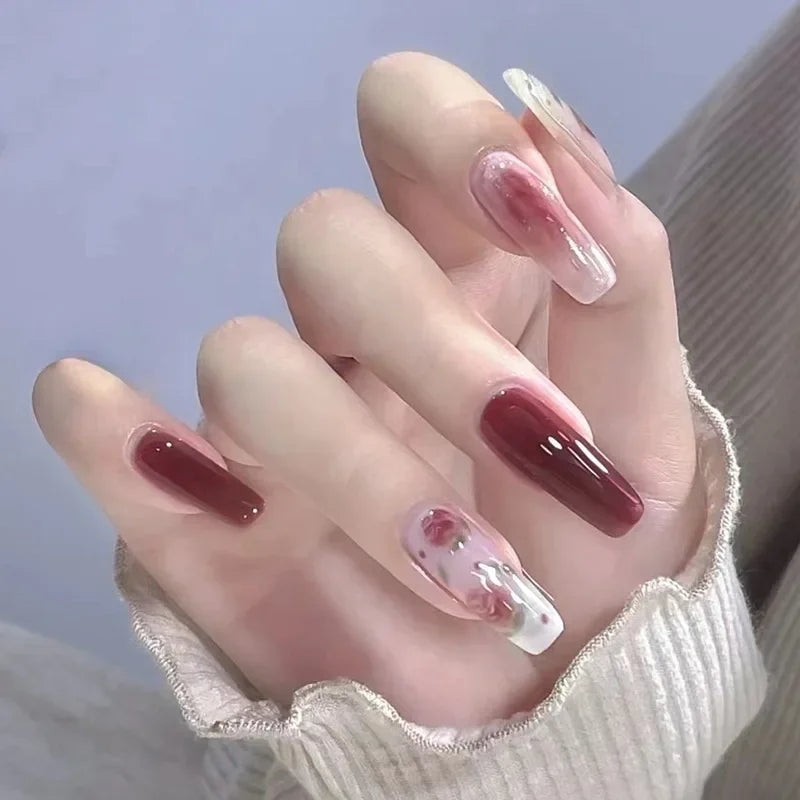 Faux Ongles French Dégradé 24 Pièces – Style Doux & Féminin