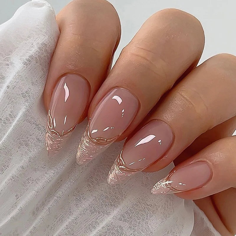 Faux Ongles Noirs Amande 24 Pièces – Élégance Moderne