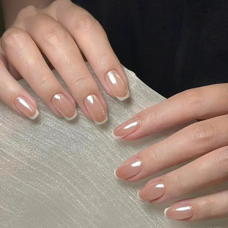 Faux Ongles French Dégradé 24 Pièces – Style Doux & Féminin