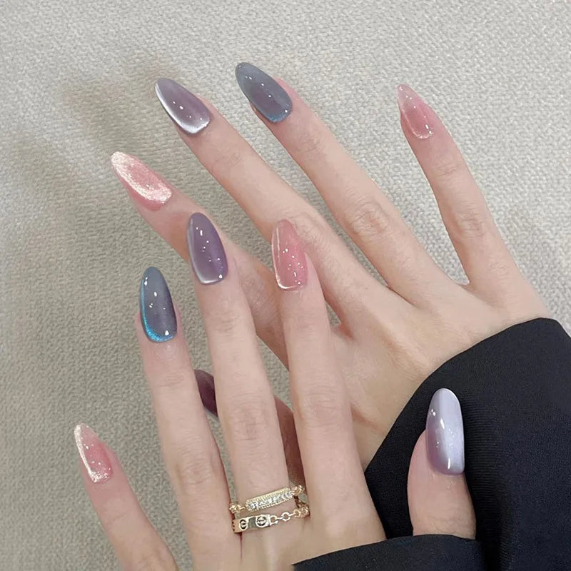Faux Ongles Noirs Amande 24 Pièces – Élégance Moderne