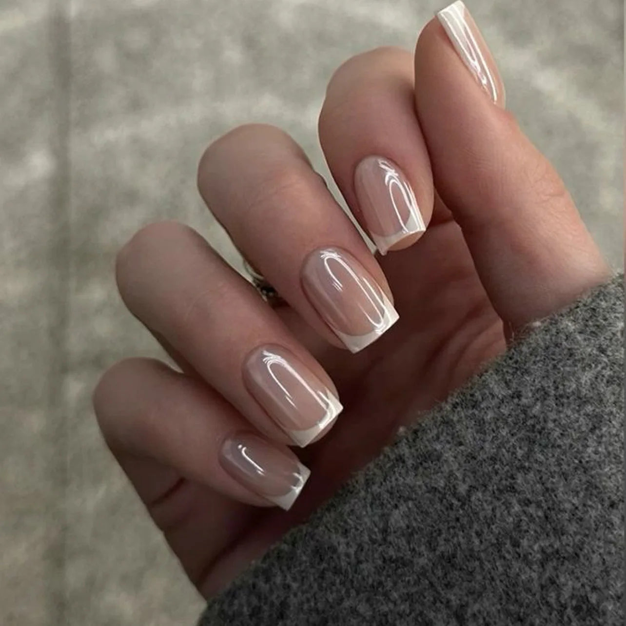 Faux Ongles French Noire Léopard 24 Pièce - Style Audacieux