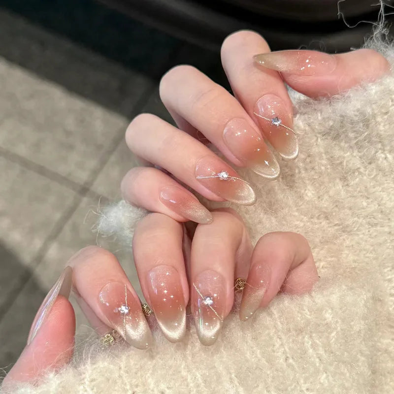 Faux Ongles Noirs Amande 24 Pièces – Élégance Moderne