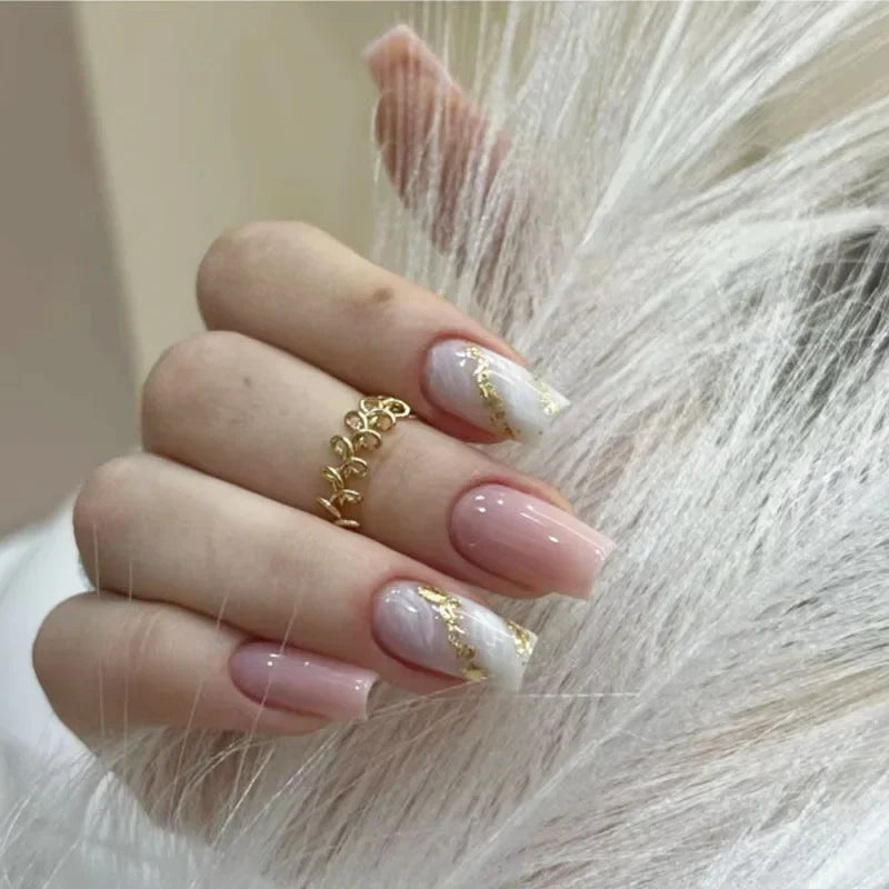 Faux Ongles French Dégradé 24 Pièces – Style Doux & Féminin