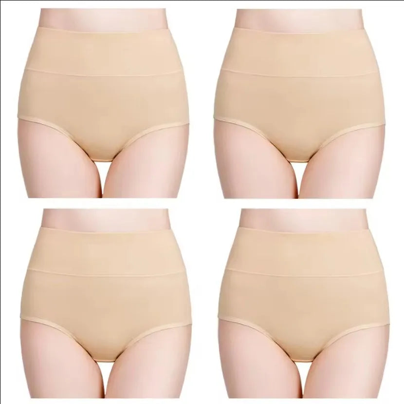 Lot de 4 Culottes Taille Haute en Coton – Douceur & Maintien