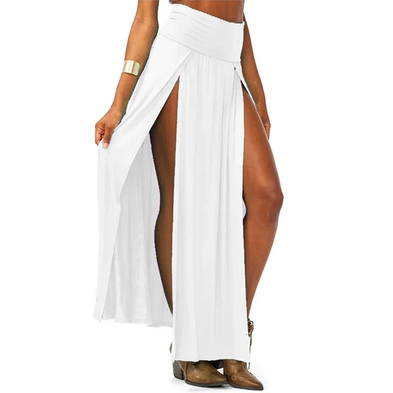 Jupe Longue Taille Haute Fendue – Élégance Estivale