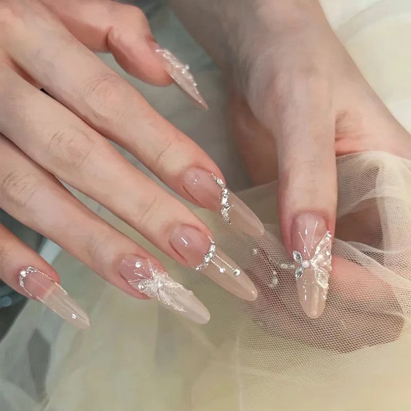 Faux Ongles Noirs Amande 24 Pièces – Élégance Moderne
