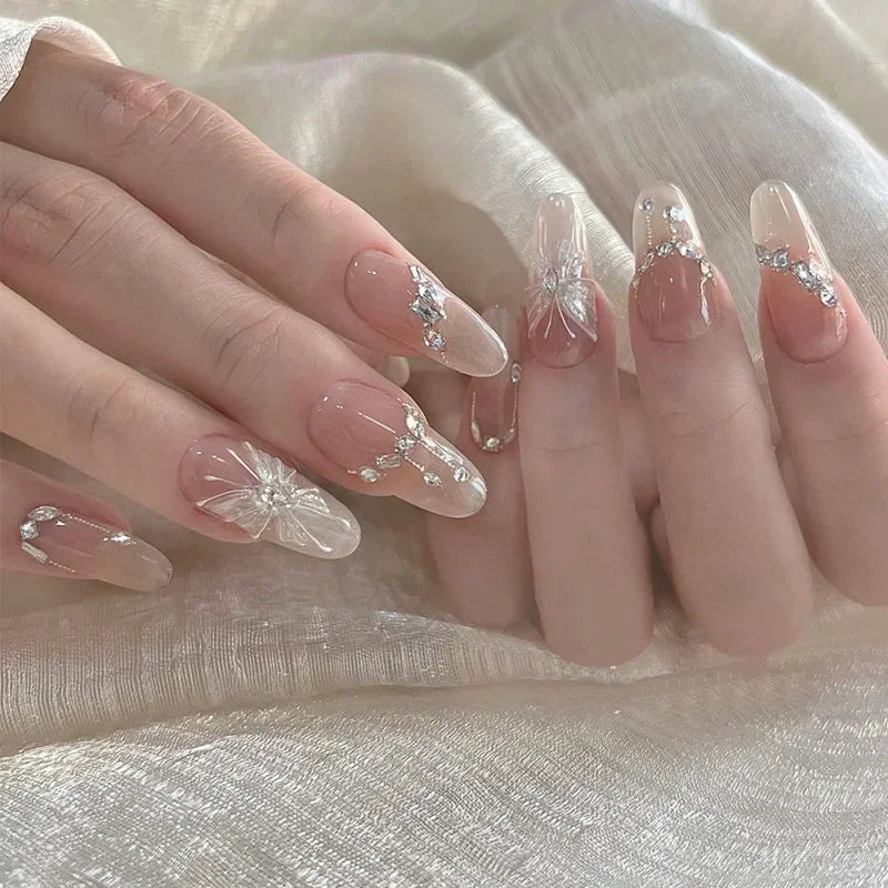 Faux Ongles Noirs Amande 24 Pièces – Élégance Moderne