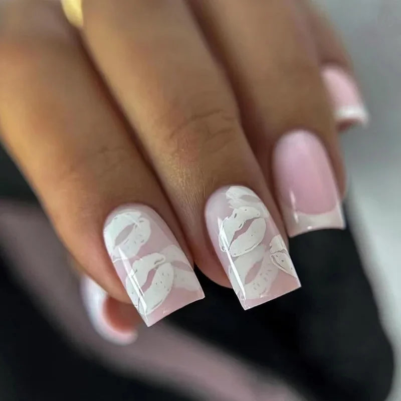 Faux Ongles French Dégradé 24 Pièces – Style Doux & Féminin
