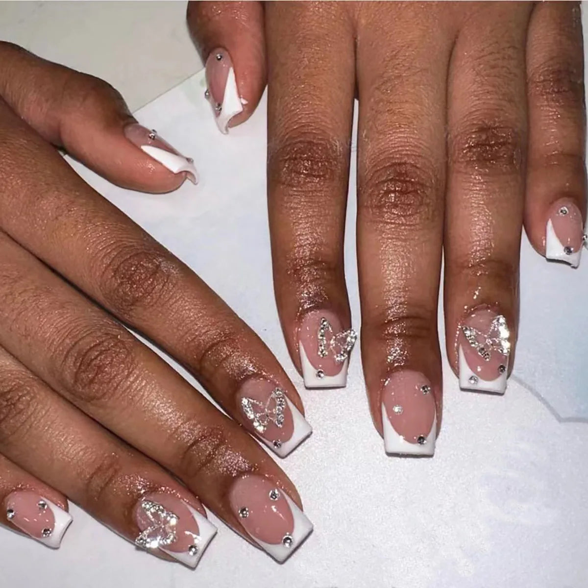 Faux Ongles French Noire Léopard 24 Pièce - Style Audacieux