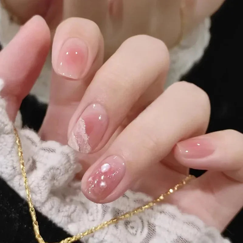Faux Ongles French Dégradé 24 Pièces – Style Doux & Féminin