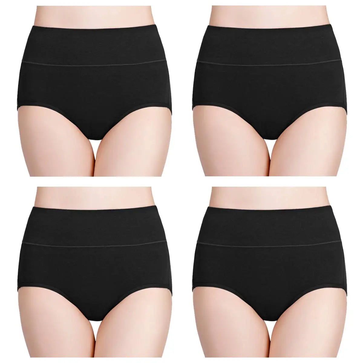 Lot de 4 Culottes Taille Haute en Coton – Douceur & Maintien