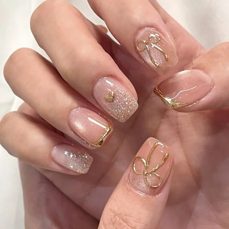 Faux Ongles French Noire Léopard 24 Pièce - Style Audacieux
