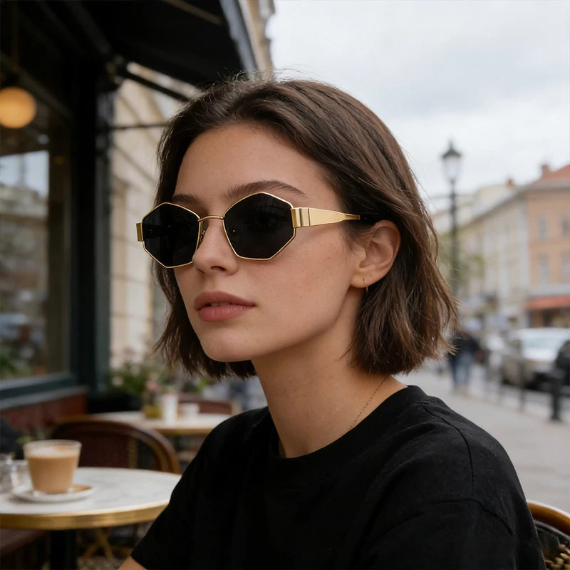 Lunettes de Soleil Hexagonales Tendance – Style Moderne & Élégant