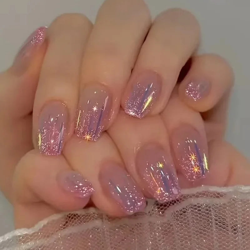 Faux Ongles French Dégradé 24 Pièces – Style Doux & Féminin