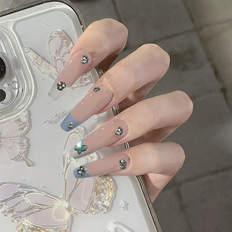Faux Ongles Noirs Amande 24 Pièces – Élégance Moderne