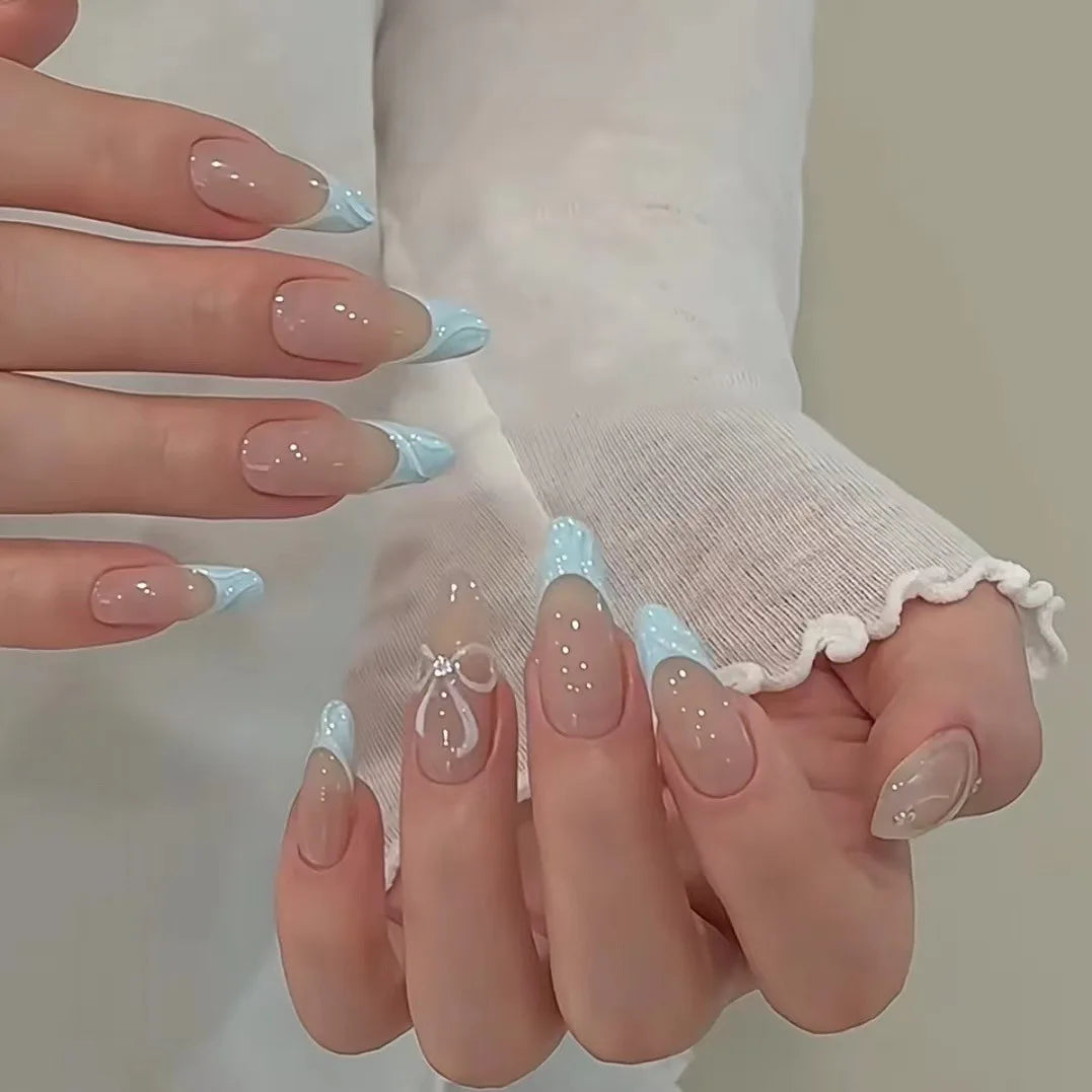 Faux Ongles Noirs Amande 24 Pièces – Élégance Moderne