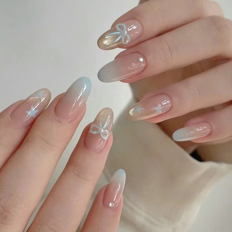 Faux Ongles Noirs Amande 24 Pièces – Élégance Moderne
