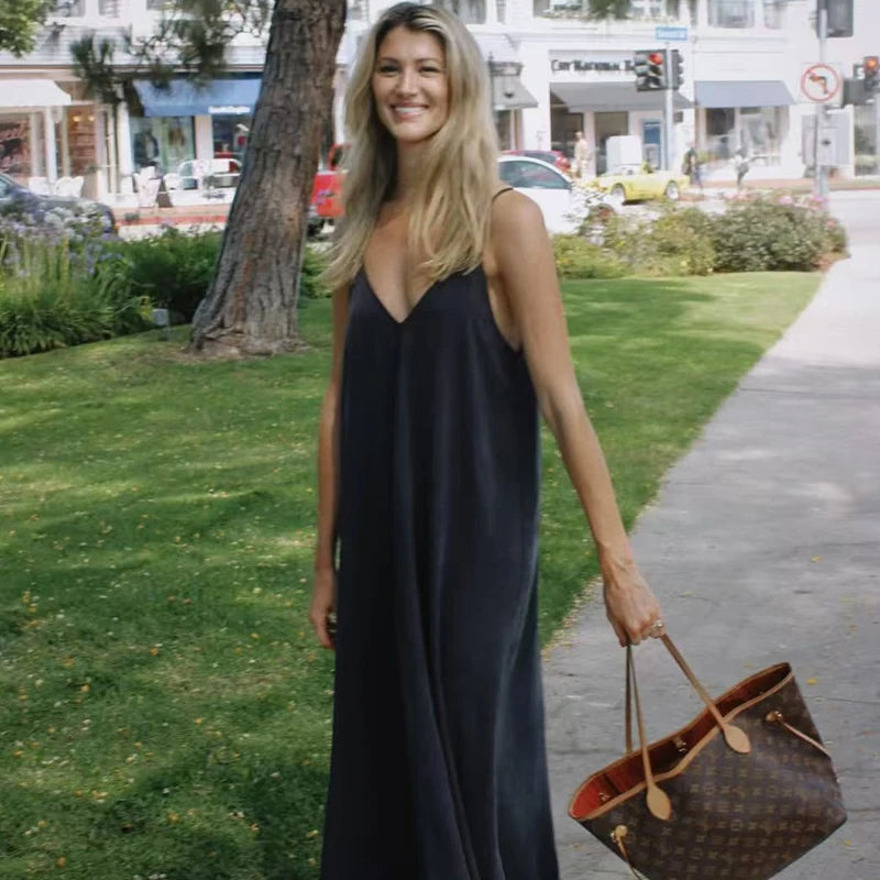 Robe Longue Élégante Dos Nu – Coupe Fluide & Féminine