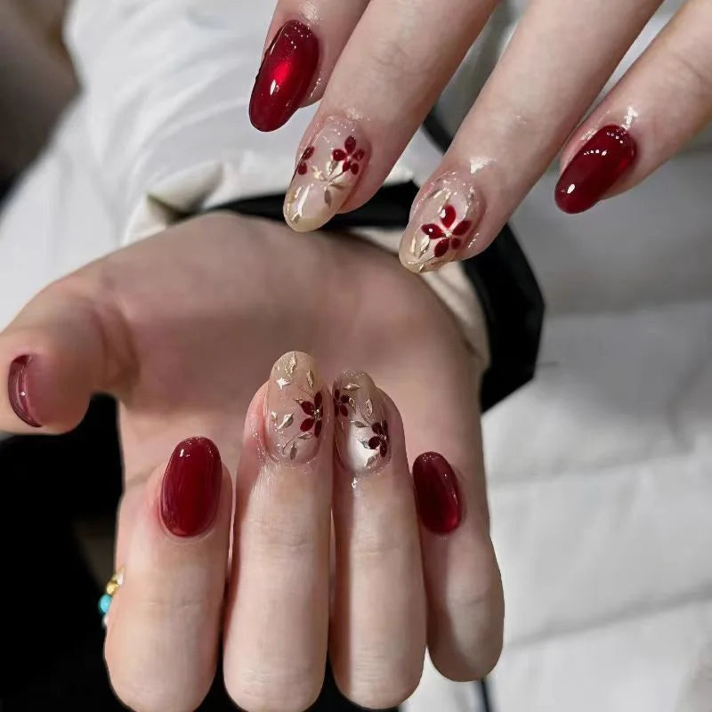 Faux Ongles Noirs Amande 24 Pièces – Élégance Moderne