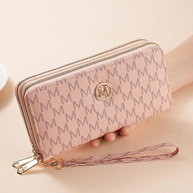 Portefeuille Double Zip Grande Capacité – Organisation Maximale & Style Moderne